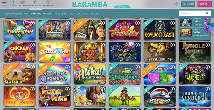 Vorschaubild Karamba Casino Spielauswahl